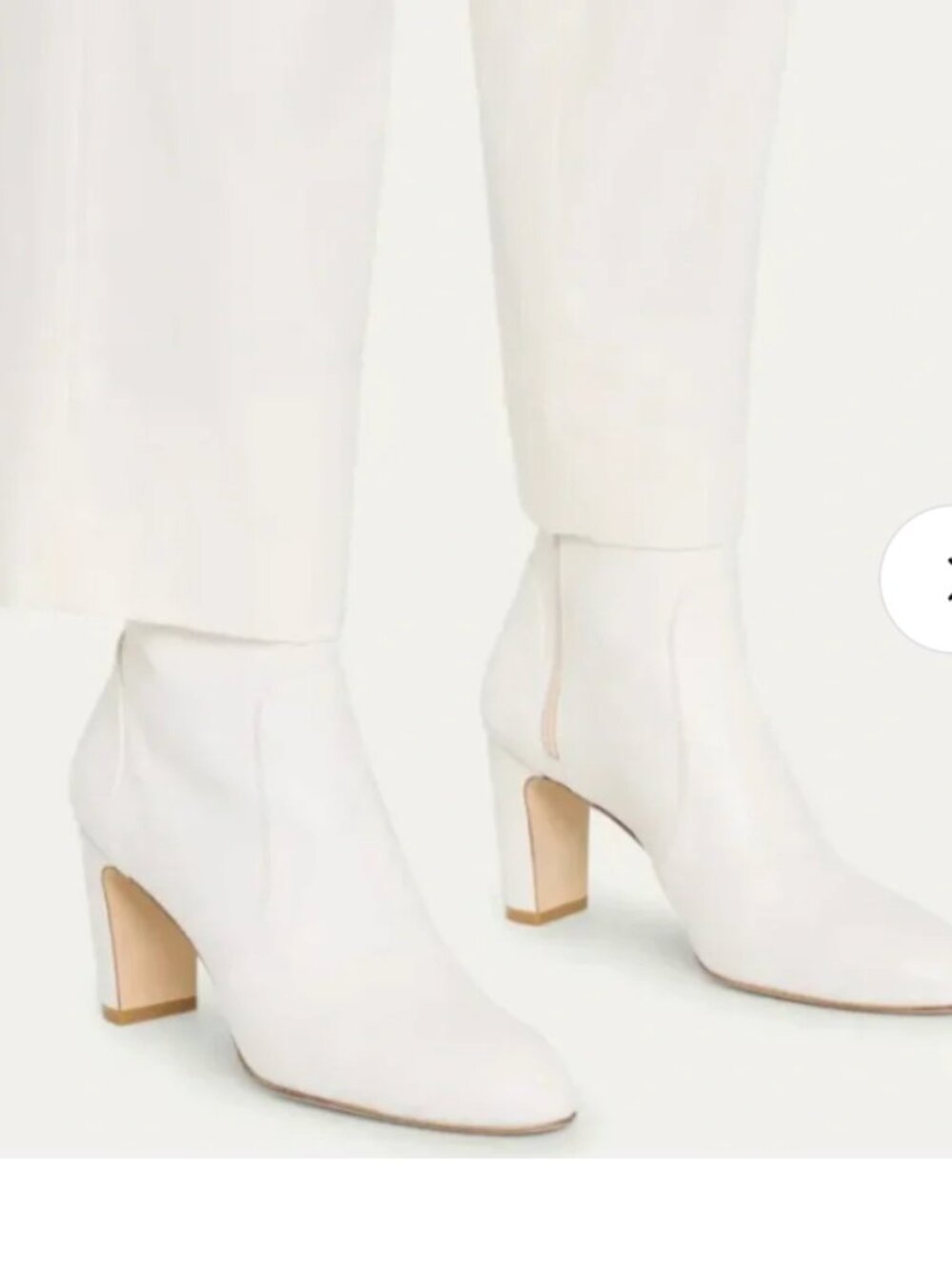 stuart weitzman vida 75 block heel bootie cream size 7